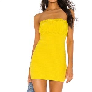 Lovers + Friends Mabel Mini Dress in Neon Yellow